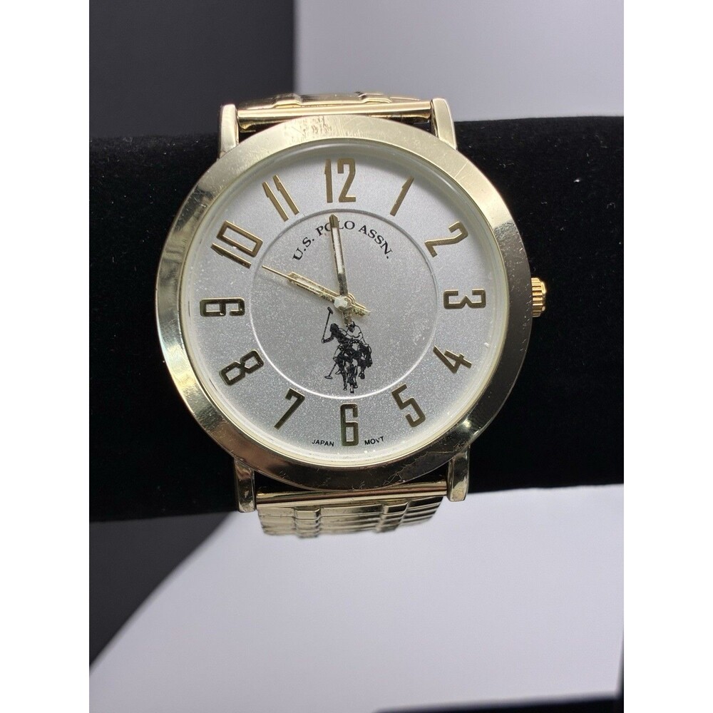 Working U.S. Polo Assn Watch On Gold Band Water Resistant New Battery